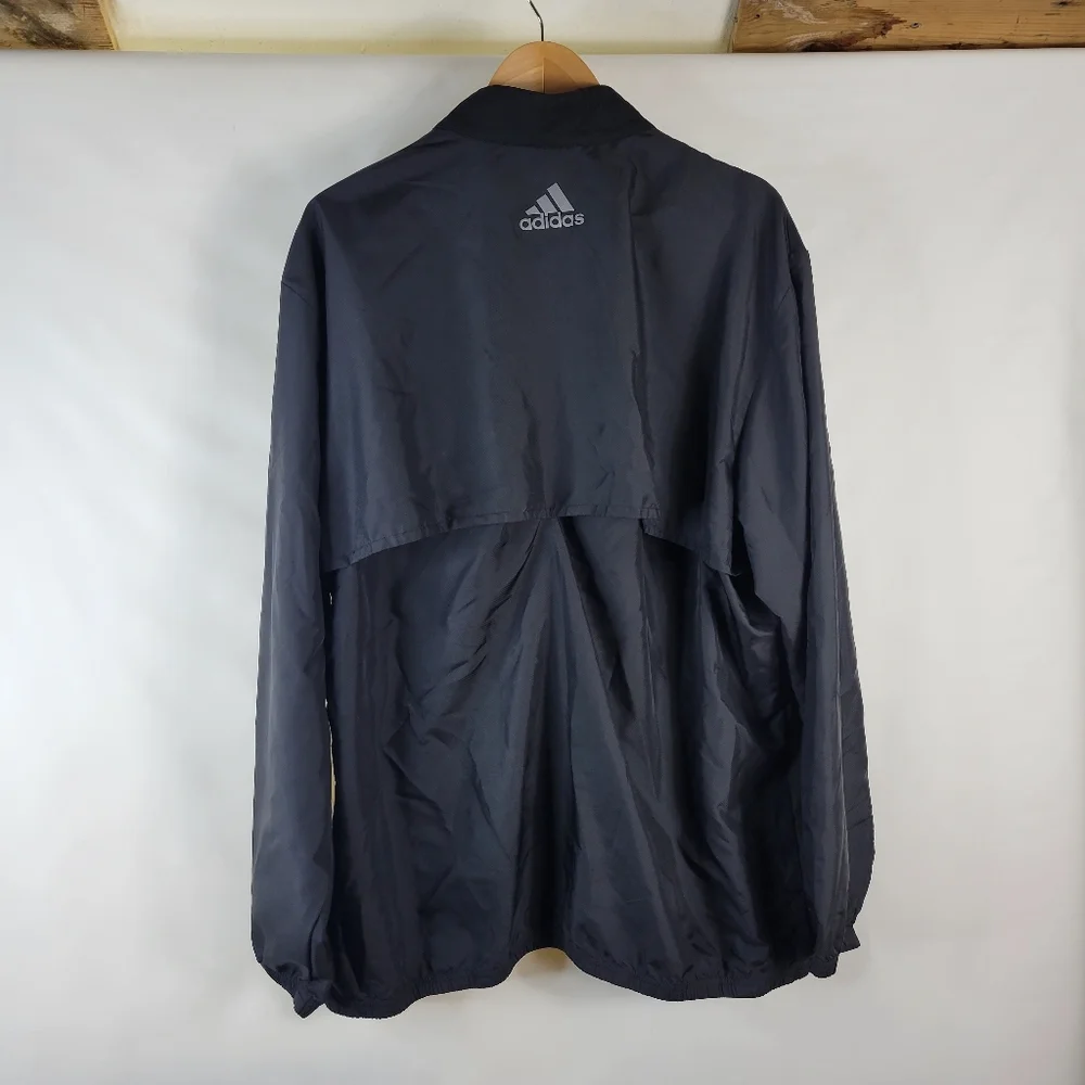 Adidas Golf Mens Black Zip Front Windbreaker Activewear Lightweight Jacket S 2XL - Picture 6 of 13
